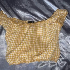 Yellow off the shoulder Crop top